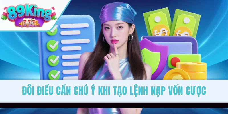 Đôi điều cần chú ý khi tạo lệnh nạp vốn cược